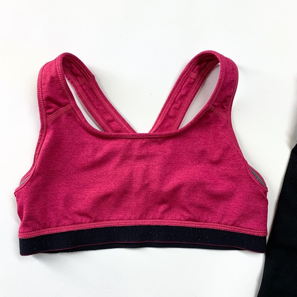 Nike Pro Dry-Fit Racerback Heather Pink Logo Sports Bra - Picture 4 of 7